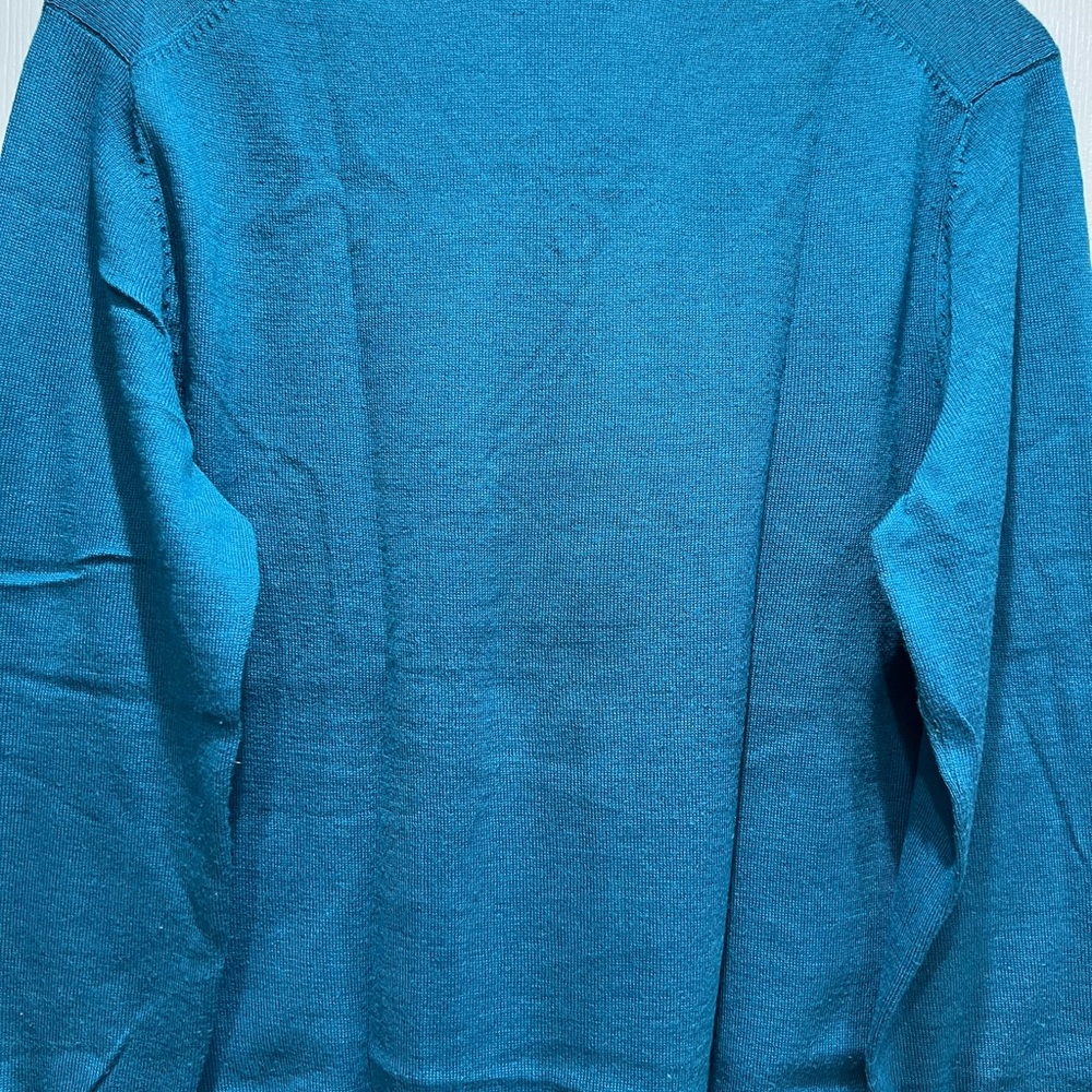 Calvin Klein V-Neck Teal Color Sweater, Medium - Picture 11 of 14